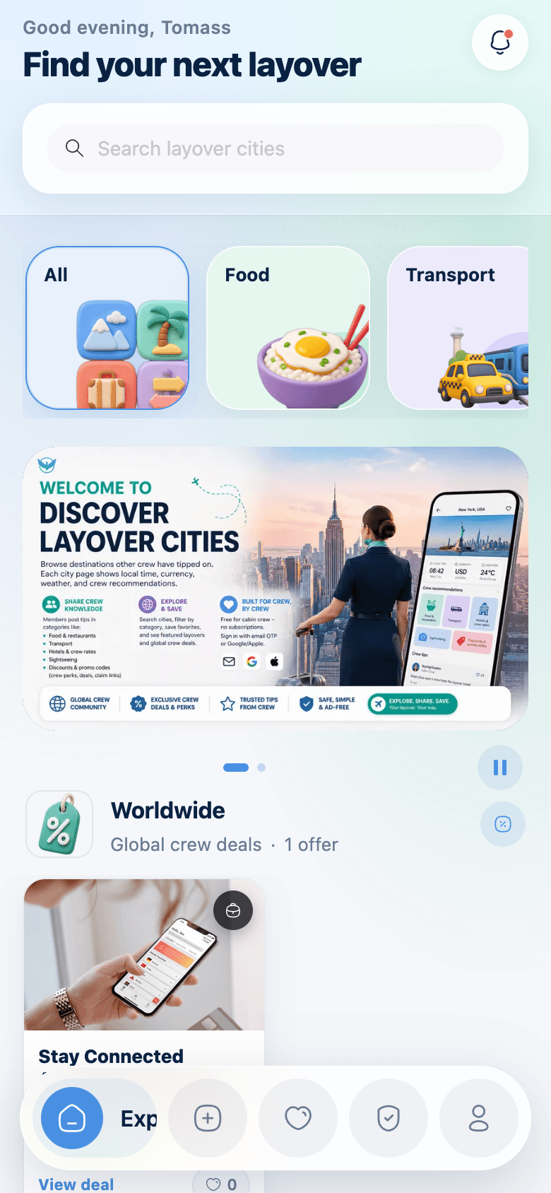 Crew Layover travel tips app